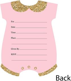 img 1 attached to 🎀 Big Dot of Happiness Hello Little One - Pink and Gold - Shaped Fill-In Invitations - Girl Baby Shower - 12 Cards with Envelopes