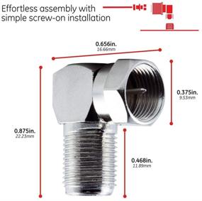 img 1 attached to 🔌 GE 90-градусный угловой F-тип коннектор-адаптер, 1 шт., для коаксиальных кабелей RG59 RG6 F-тип - простая установка, соединение без инструментов, 34483.