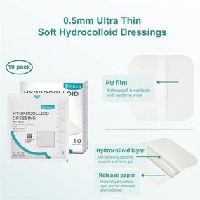 img 3 attached to 🩹 Hydrocolloid Adhesive Bandage: Sterile Packed Thin Wound Dressing, 4'' x 4'' - Box of 10