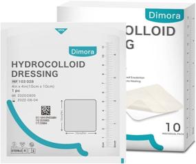 img 4 attached to 🩹 Hydrocolloid Adhesive Bandage: Sterile Packed Thin Wound Dressing, 4'' x 4'' - Box of 10