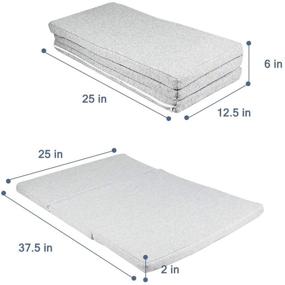 img 3 attached to 🛏️ MBQMBSS Portable Crib Mattress - Tri-fold Pack-N-Play Mat Waterproof | High Density Foam for Babies and Toddlers | Travel Carry Case Included | 25x37.5x2 inches