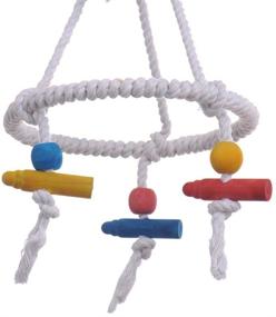 img 2 attached to 🐦 Hypeety Pet Bird Parrot Swing: Fun Hanging Toy for Parakeets, Budgies, and Cockatiels - Durable Cotton Rope Tri Toy for Cage Hammocks
