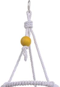 img 1 attached to 🐦 Hypeety Pet Bird Parrot Swing: Fun Hanging Toy for Parakeets, Budgies, and Cockatiels - Durable Cotton Rope Tri Toy for Cage Hammocks