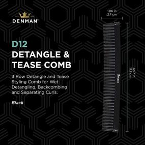 img 3 attached to 🔸 Denman Detangle & Tease Comb (BLACK) - Ideal for Wet Detangling, Backcombing, and Curl Separation - D12