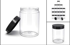 img 2 attached to 🏺 MABUA 8 oz Plastic Containers with Lids 30 Pack - Versatile Clear Wide-Mouth Jars for Slime, Cake, Creams, Lotion, Body Butters, Cosmetics - BPA Free