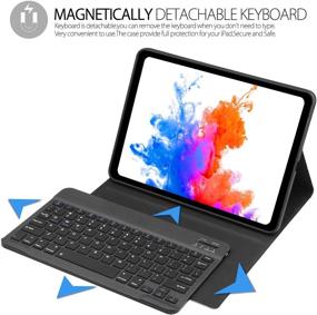 img 3 attached to 🎛️ Boriyuan iPad Pro 11 Case with Keyboard 2020/2018 - Ultimate Protection & Functionality with Detachable Wireless Bluetooth Keyboard - Apple Pencil Charging Supported - Black