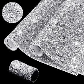 img 4 attached to 🚗 DIY Crystal Car Stickers | Bling Sheets Shiny Rhinestone Crystals | Self-Adhesive Decals for Car, Shoes, Clothing, Phone Cases & Crafts | 24 x 20 cm (Silver)