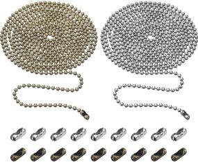 img 4 attached to 🔗 TecUnite 2-Pack 10 Feet 3.2 mm Beaded Pull Chain Extension with Connector and 10 Matching Connectors, Multicolors A