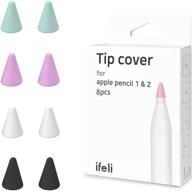 🖊️ ifeli normal tip cover 8pcs for apple pencil (1 set) - silicone nibs protector for ipad - 4 color options: black, white, pink, mint logo