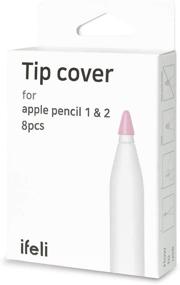 img 3 attached to 🖊️ IFELI Normal Tip Cover 8pcs for Apple Pencil (1 Set) - Silicone Nibs Protector for iPad - 4 Color Options: Black, White, Pink, Mint