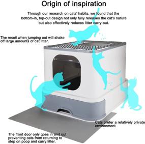 img 2 attached to Sfozstra Large Foldable Cat Litter Box with Lid: Convenient Drawer Type & Anti-Splashing Design, Top Entry Enclosure with Scoop