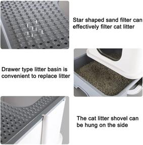 img 3 attached to Sfozstra Large Foldable Cat Litter Box with Lid: Convenient Drawer Type & Anti-Splashing Design, Top Entry Enclosure with Scoop