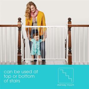 img 2 attached to 🚪 Summer Infant 27903Z Banister & Stair Safety Gate: Extra Wide Door, Metal, 31"-46" - White - Easy Access & Security