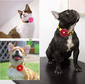 img 2 attached to 🌹 Pink Rose Dog Bow Collars: 10pcs/Pack| Flower Attachment for Puppy Dog Collar | Valentine's Rhinestone Charms | Cat & Dog Spring Summer Accessories