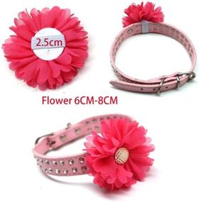 img 3 attached to 🌹 Pink Rose Dog Bow Collars: 10pcs/Pack| Flower Attachment for Puppy Dog Collar | Valentine's Rhinestone Charms | Cat & Dog Spring Summer Accessories