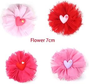 img 1 attached to 🌹 Pink Rose Dog Bow Collars: 10pcs/Pack| Flower Attachment for Puppy Dog Collar | Valentine's Rhinestone Charms | Cat & Dog Spring Summer Accessories