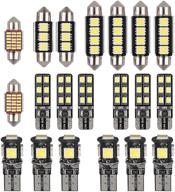 🚗 justech 20pcs can-bus error free led smd bulbs kit set: upgrade your car interior with xenon-white lights! logo