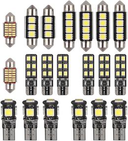 img 4 attached to 🚗 Justech 20PCs Can-bus Error Free LED SMD Bulbs Kit Set: Upgrade Your Car Interior with Xenon-White Lights!