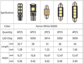 img 1 attached to 🚗 Justech 20PCs Can-bus Error Free LED SMD Bulbs Kit Set: Upgrade Your Car Interior with Xenon-White Lights!