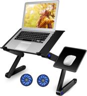 adjustable laptop stand for 10-17 inch pcs & tablets - portable foldable laptop riser for desktops logo