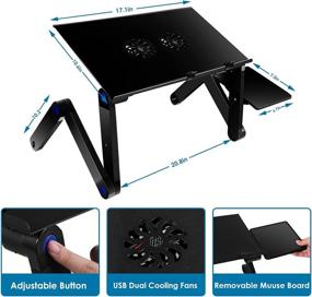 img 2 attached to Adjustable Laptop Stand for 10-17 Inch PCs & Tablets - Portable Foldable Laptop Riser for Desktops