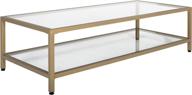 modern 54-inch wide gold/clear glass rectangle coffee table by studio designs home: camber 2-tier logo