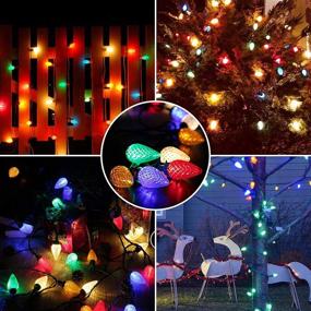 img 1 attached to 🎄 Multi-Color BHCLIGHT C9 Christmas Lights Outdoor - Extendable 50 LED String Lights for Patio Xmas Tree and Wedding Décor on Green Wire - UL Safe