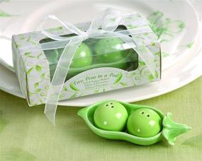 img 1 attached to Charming Kate Aspen Two Peas in A Pod Ceramic Salt and Pepper Shakers in IvyPrint Gift Box – Delightful Tableware!