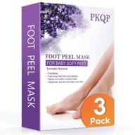 natural exfoliating foot peel mask - 3 pack for dry, dead skin & callus removal | repair rough heels | lavender foot masks for baby soft feet logo