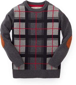 img 4 attached to 👕 Henry Crewneck Sweater with Patches - Boys' Clothing