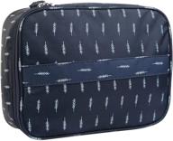 💼 navy blue-leaf travel cosmetic bag: large makeup organizer for women and girls logo