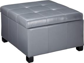 img 4 attached to Grey PU Storage Ottoman - Christopher Knight Home Richmond KD