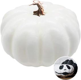 img 4 attached to 🎃 Xilanhhaa 7.8 Inch Realistic White Artificial Decorative Pumpkin for Halloween, Thanksgiving, and DIY Crafts