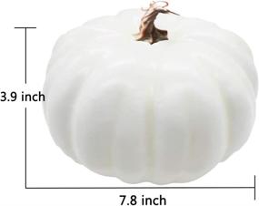 img 3 attached to 🎃 Xilanhhaa 7.8 Inch Realistic White Artificial Decorative Pumpkin for Halloween, Thanksgiving, and DIY Crafts