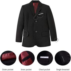 img 1 attached to 👔 Stylish Tuxedo Suits for Toddlers: Perfect Bearer Outfit in Boys' Clothing