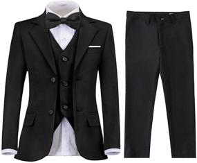 img 4 attached to 👔 Stylish Tuxedo Suits for Toddlers: Perfect Bearer Outfit in Boys' Clothing