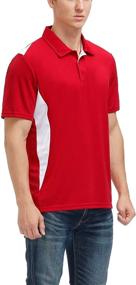 img 2 attached to Sports Shirts Blocked Performance Polo（Red Men's Clothing for Shirts