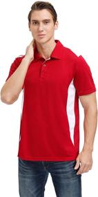 img 1 attached to Sports Shirts Blocked Performance Polo（Red Men's Clothing for Shirts