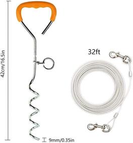 img 3 attached to 🐾 YISANJUMI Dog Tie Out Cable and Stake: Reliable Outdoor Pet Restraint for Yard, Park, and Camping