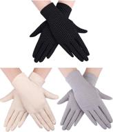 boao 3 pairs women's sun protective gloves - uv protection summer sunblock touchscreen gloves for driving and riding логотип