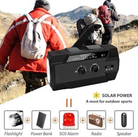 img 1 attached to [2021 Newest] Emergency-Hand-Crank-Radio: Portable Weather Solar Radio with Motion Sensor Reading Lamp, LED Flashlight, SOS Alarm, and Cell Phone Charger – AM/FM/NOAA (Black, 4000 mAh)