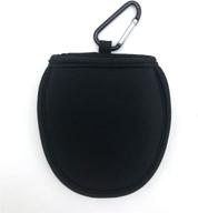 🏌️ convenient and portable wakaka golf ball cleaner bag pouch - dry-clean, black color circular, small and easy to carry, black logo