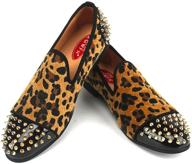 🐆 leopard embroidered leather loafers for men - xqwfh shoes collection logo