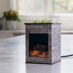 img 3 attached to 🔥 Illumination Fragrance Warmer: Grey Stone Fireplace Hearthstone for Warming Scented Candle Wax Melts and Tarts, Freshen Room with Light-Up Warmer