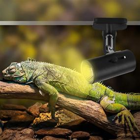 img 1 attached to 🔦 Heat Lamp Fixture Holder Reptile Clamp for Reptiles & Amphibians - Adjustable Angle, Universal Socket, Pet Heat Lamps Bulbs Use, Black (Without Lights)