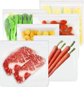 img 4 attached to 🥦 bealy Reusable Gallon Freezer Bags - 6 Pack | EXTRA THICK, Leak-proof, Reusable Food Storage Bags for Meat, Fish, Chicken, Vegetable, Fruit