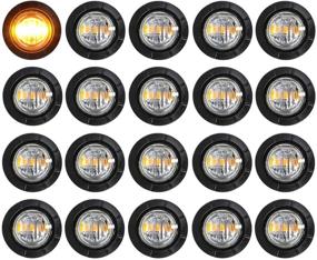 img 4 attached to Meerkatt (Pack Of 20) 3/4 Inch Mini Round Clear Lens Amber LED Button Mount Clearance Lamp Waterproof Side Marker Indicator Light Rubber Grommets Ship RV Trailer Tow Truck Lorry Bus 12V DC Universal