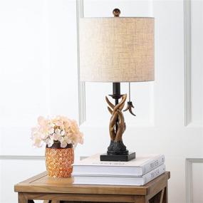 img 2 attached to 🏠 JONATHAN Y JYL1031A Gaston 20.5" Resin Mini LED Table Lamp - Brown Traditional Cottage Rustic - Bedroom Living Room Office