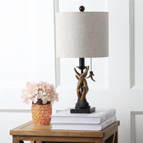 img 3 attached to 🏠 JONATHAN Y JYL1031A Gaston 20.5" Resin Mini LED Table Lamp - Brown Traditional Cottage Rustic - Bedroom Living Room Office