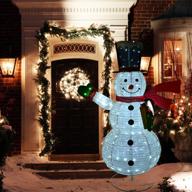 outdoor christmas snowman decoration - 6ft, 200 led lights - portable yard decor for indoor/outdoor use, lawn, porch, party logo